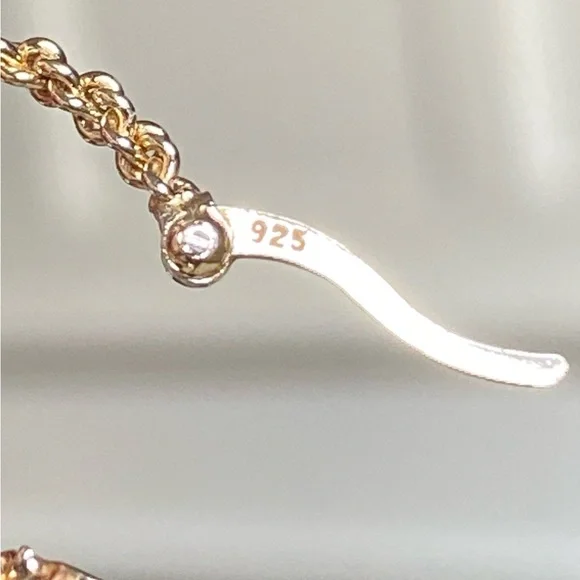 vintage yellow gold over 925 sterling silver hoop earrings. - Picture 8 of 15